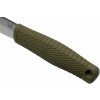 Benchmade 202 LEUKU bushcraft nôž 13,2 cm, Satin, zelená, Santoprene, kožené puzdro