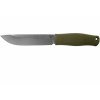 Benchmade 202 LEUKU bushcraft nôž 13,2 cm, Satin, zelená, Santoprene, kožené puzdro