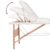Multidom Skladací masážny stôl, 3 zóny, 10 cm hrubý, biely