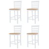 Multidom Barový stôl a stoličky, 5 kusov, masív, hnedá a biela