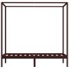 Multidom Posteľný rám so strieškou tmavohnedý 90x200 cm borovicový masív