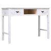 Multidom Konzolový stolík starožitný biely 110x45x76 cm drevený