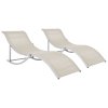 Multidom Skladacie záhradné ležadlá 2 ks, krémové, textilén