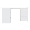 Multidom Rohový stôl, biely 145x100x76 cm, kompozitné drevo