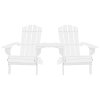 Multidom Záhradné stoličky Adirondack+stolík, jedľový masív, biele