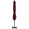 Multidom Závesný záhradný slnečník, hliníková tyč, bordový 250x250 cm