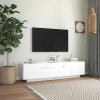 Multidom TV skrinka s LED svetlami biela 160x35x40 cm