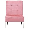 Multidom Relaxačná stolička 65x79x87 cm ružová zamatová