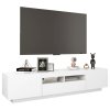 Multidom TV skrinka s LED svetlami biela 180x35x40 cm