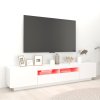 Multidom TV skrinka s LED svetlami biela 200x35x40 cm