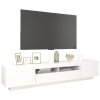 Multidom TV skrinka s LED svetlami biela 200x35x40 cm