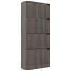 Multidom Skrinka na topánky, 4 dvierka, sivý dub sonoma 59x24x136 cm