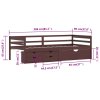Multidom Posteľný rám so zásuvkami a skrinkou borovica 90x200 cm
