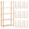 Multidom Regály s 5 policami 10 ks 80x38x170 cm borovicový masív 250 kg