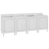 Multidom Gastro kuchynský drez so skrinkou 240x60x96 cm nehrdzavejúca oceľ