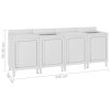 Multidom Gastro kuchynský drez so skrinkou 240x60x96 cm nehrdzavejúca oceľ
