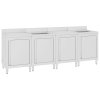 Multidom Gastro kuchynský drez so skrinkou 240x60x96 cm nehrdzavejúca oceľ
