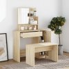 Multidom Toaletný stolík so zrkadlom dub sonoma 86,5x35x136 cm