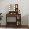 Multidom Toaletný stolík s LED hnedý dub 86,5x35x136 cm