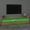 Multidom TV skrinka s LED svetlami dub sonoma 210 x 35 x 40 cm