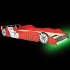 Multidom Detská posteľ s LED, pretekárske auto, 90x200 cm, červená