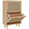 Multidom Botník hnedý 52x25x80 cm spracované drevo a prírodný ratan