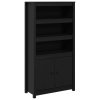 Multidom Vysoká skrinka čierna 80x35x154 cm borovicový masív
