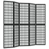 Multidom Skladací paraván s 5 panelmi japonský štýl 200x170 cm čierny