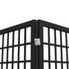 Multidom Skladací paraván s 5 panelmi japonský štýl 200x170 cm čierny