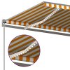 Multidom Automatická markíza s LED a senzorom vetra 6x3,5 m žlto-/biela