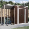 Multidom Záhradná kôlňa predĺžená strecha hnedá 277x107x181 cm oceľ