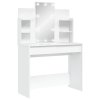 Multidom Toaletný stolík s LED svetlami biely 96x40x142 cm