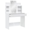Multidom Toaletný stolík s LED svetlami biely 96x40x142 cm