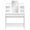 Multidom Toaletný stolík s LED svetlami biely 96x40x142 cm