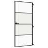 Multidom Vnútorné dvere tenké čierne 93x201,5 cm tvrdené sklo a hliník