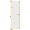 Multidom Vnútorné dvere tenké zlaté 76x201,5 cm tvrdené sklo a hliník