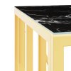 Multidom Konferenčný stolík zlatý 50x50x50 cm nehrdzavejúca oceľ a sklo