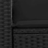 Multidom Záhradná pohovka s vankúšmi, 2-miestna, čierna, polyratan
