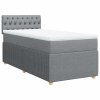 Multidom Posteľný rám boxsping s matracom bledosivý 80x200 cm látka