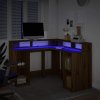 Multidom Stôl s LED svetlami dub artisian 130x130x91 cm kompozitné drevo