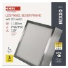 LED prisadené svietidlo, štvorec, strieborné, 12,5W, CCT