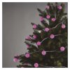 LED svetelná cherry reťaz – guličky 2,5 cm, 4 m, vonkajšia aj vnútorná, ružová, časovač