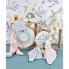 Doudou Dárková sada - Plyšová myška s dečkou z BIO bavlny 15 cm zeleno-bílá