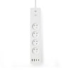 Prodlužovací kabel NEDIS WIFIP313EWT SmartLife /2m/Wi-Fi/16A/3680W/4xzásuvka/