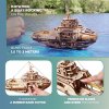 Ugears 3D drevené mechanické puzzle remorkér
