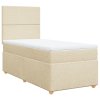 Multidom Posteľný rám boxspring s matracom krémový 90x190 cm látka