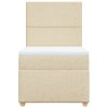 Multidom Posteľný rám boxspring s matracom krémový 90x190 cm látka