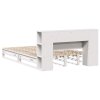 Multidom Posteľ s knižnicou bez matraca biela 160x200cm masívne drevo