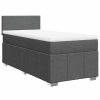 Multidom Posteľný rám boxsping s matracom tmavosivý 80x200 cm látka