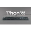 Genesis herná mechanická klávesnica THOR 420/RGB/Content Slim Blue/Drôtová USB/US layout/Sivá